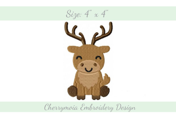 Baby Reindeer Embroidery Design