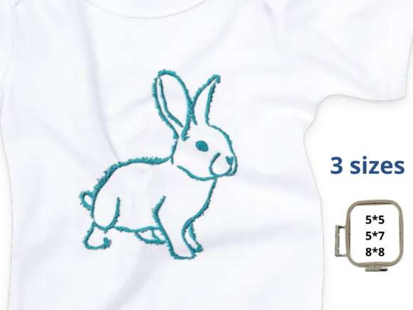 Fluffy Bunny Embroidery Design