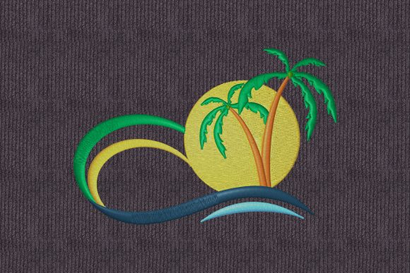 Summer Landscape Embroidery Design